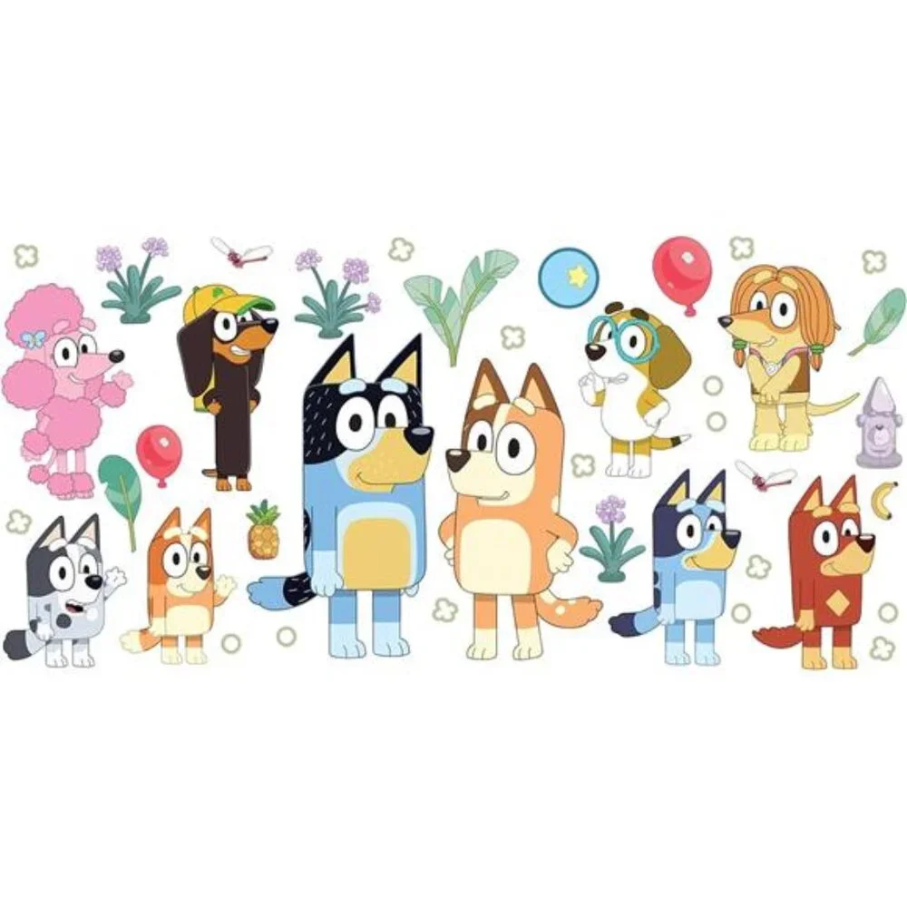 Bluey Family and Friends Peel and Stick Wall Decals